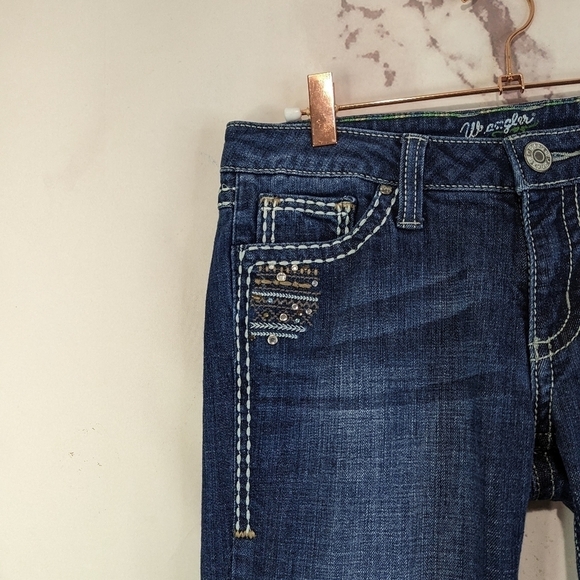 Wrangler Rock 47 Jeans Women 27 X 27 Low Rise Bootcut Denim Crop Short Petite - Picture 2 of 13